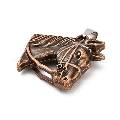 合金のチベット風チャーム  馬の頭  赤銅鉱  34x33.5x10mm  穴：6x4.5mm&nbsp;FIND-C081-02R
