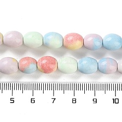 天然レインボーアラシャン瑪瑙ビーズ連売り  染め  オーバル  ミックスカラー  9.5x8~8.5mm  穴：0.7mm  約43個/連  16.34インチ（41.5cm）&nbsp;G-NH0022-O01-01