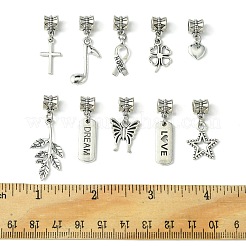 10Pcs 10 Styles Tibetan Style Alloy European Dangle Charms&nbsp;PALLOY-FZ00003