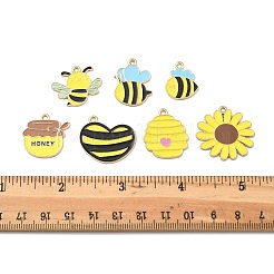 14Pcs 7 Styles Bees Theme Alloy Enamel Pandants&nbsp;FIND-FP0002-83