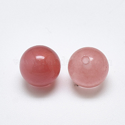 チェリークォーツガラスビーズ  片穴  ラウンド  8mm  半分穴：1.2mm&nbsp;G-T122-25A-01