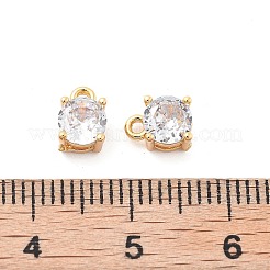 Brass Micro Pave Clear Cubic Zirconia Charms&nbsp;KK-G516-29G