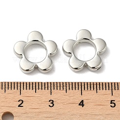 Ccbプラスチックビーズフレーム  花  プラチナ  14x15x3.5mm  穴：1.6mm  内径：7mm&nbsp;CCB-P012-01P