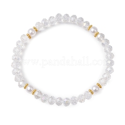 女性用ガラスビーズストレッチブレスレット  ロンデル  内径：2-1/4インチ（5.65cm）&nbsp;BJEW-JB11866-02