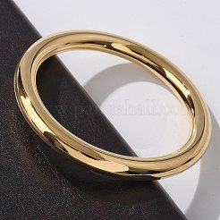 女性用304ステンレススチールプレーンバングル  ゴールドカラー  1/4インチ（0.8cm）  内径：2-1/4インチ（5.85cm）&nbsp;LS-BJEW-S161-10G