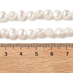 天然養殖淡水パールビーズ連売り  研磨両側  グレード5a+  アンティークホワイト  6.5~7mm  穴：0.6mm  約59個/連  14.37インチ（36.5cm）&nbsp;PEAR-C004-08