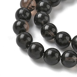 天然氷オブシディアンビーズ連売り  ラウンド  ブラック  10mm  穴：1.2mm  約31~33個/連  14.76''~14.96''（37.5~38センチメートル）&nbsp;G-P590-A03-10mm-03