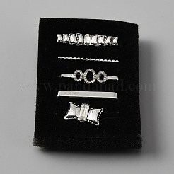 5Pcs 5 Style Rectangle & Bowknot Zinc Crystal Rhinestone Watch Band Charms Set&nbsp;FIND-WH0117-66A-P