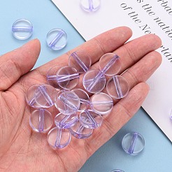 透明なアクリルビーズ  フラットラウンド  ライラック  16x5mm  穴：2.8mm  約480個/500g&nbsp;TACR-S154-09A-47