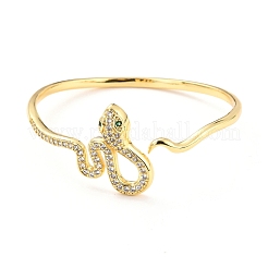 Bling Snake Cubic Zirconia Cuff Bangle&nbsp;BJEW-D448-13G-RS