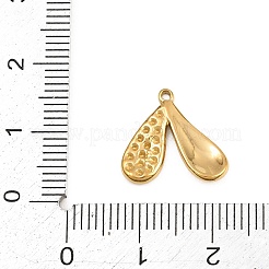 304ステンレススチールペンダントラインストーンセッティング  ハートチャーム  ゴールドカラー  14.5x15.5x2mm  穴：1mm  1mmのラインストーンに適する&nbsp;SA-CBA038A-01A-G