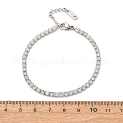 304 Stainless Steel Rhinestone Cup Chain Bracelets for Women&nbsp;BJEW-G753-01P-03