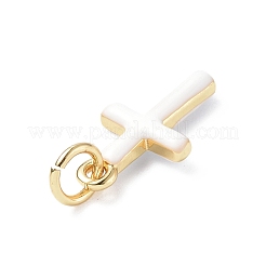 Real 18K Gold Plated Eco-Friendly Rack Plating Brass Enamel Pendants&nbsp;KK-F845-40G-07