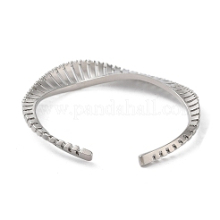 Brass Micro Pave Cubic Zirconia Cuff Bangles&nbsp;BJEW-D039-09P