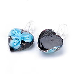 Handmade Gold Sand Lampwork Pendants&nbsp;LAMP-R138-06A-B