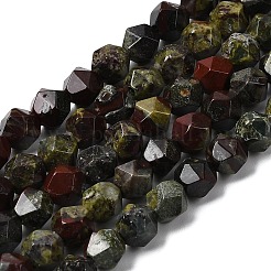 天然石ドラゴンブラッドビーズ連売り  スターカットラウンドビーズ  多面カット  5~6x5~6x5~6mm  穴：1~1.2mm  約64~68個/連  14.80''~15.04''（37.6~38.2センチメートル）&nbsp;G-Z119-A17-01