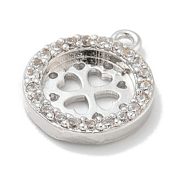 Rack Plating Brass Micro Pave Clear Cubic Zirconia Pendant Cabochon Setttings&nbsp;KK-L224-048P