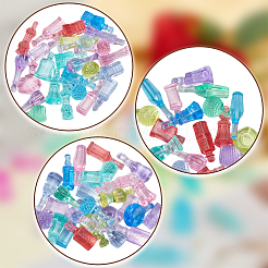 100 個のプラスチックビーズ  穴がない  ボトル  ミックスカラー  26.5~38.5x10.5~21x9~14.5mm&nbsp;KY-CP0001-14