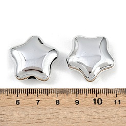メッキアクリルビーズ  スター  プラチナメッキ  26x25.5x10mm  穴：4mm&nbsp;OACR-G048-01