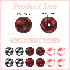 45Pcs 3 Colors Silicone Round Beads Making Kits&nbsp;SIL-SC0003-12