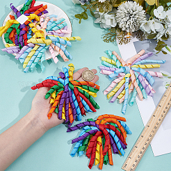 6Pcs 2 Colors Flower Self-adhesive Polyester Ornament&nbsp;AJEW-BC0009-50