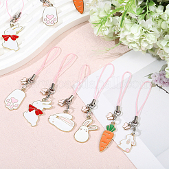 12Pcs 6 Style Alloy Enamel Mobile Straps&nbsp;HJEW-GL00015