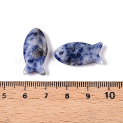 ナチュラルブルースポットジャスパーペンダント  魚のチャーム  23.5~24.5x12x5~6mm  穴：2mm&nbsp;G-N342-106F