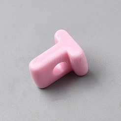 アクリルヨーロピアンビーズ  大穴ビーズ  ピンク  文字t  20~21x8.5~20.5x13.5mm  穴：6mm&nbsp;OACR-WH0050-09T