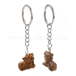 Lion Natural Gemstone Keychain&nbsp;KEYC-G055-05P