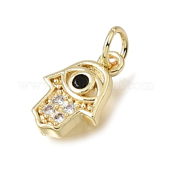 Brass Micro Pave Black Cubic Zirconia Charms&nbsp;CU-L001-16G-02