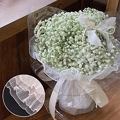ポリエステルフラワーブーケラッピングメッシュペーパー  バレンタインデーの  結婚式  誕生日の装飾  ピンク  28cm&nbsp;DIY-WH0542-37C