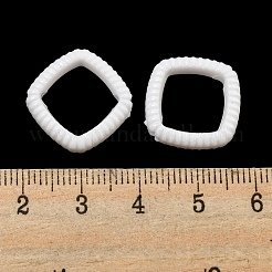 不透明なアクリルビーズフレーム  菱形  ホワイト  18.5x19x4.5mm  穴：2.5mm  内径：11x11mm  約875個/500g&nbsp;SACR-L007-021
