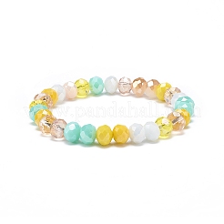 Glass Rondelle Beaded Stretch Bracelet for Women&nbsp;BJEW-JB08709