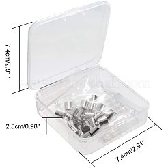 ガラスボトルペンダント  鉄製の蓋付き  プラチナ  34x6mm  穴：2mm  20個/箱&nbsp;GLAA-PH0007-48P