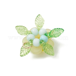 Natural Lemon Jade & Glass Pendants&nbsp;PALLOY-MZ01192-02
