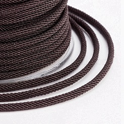ラウンドポリエステルコード  ミラノコード/ツイストコード  ランダムなスプールで  ココナッツブラウン  2.5mm  約10.93ヤード（10m）/ロール&nbsp;OCOR-L035-A20