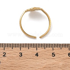 304ステンレススチールカフオープンリング  花  ゴールドカラー  usサイズ7 1/4(17.5mm)&nbsp;RJEW-D343-02G