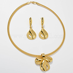 Brass Pendant Necklaces & Hoop Earrings Sets&nbsp;FS-WG87DC9-01