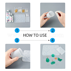 DIYダングルピアス作り  ペンダントシリコンモールド付き  鉄の丸カンとピアスフック  プラスチック製ピアスキャッチ  ゴールデン＆シルバー&nbsp;DIY-PH0026-65