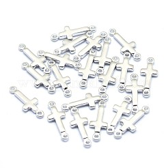 真鍮製リンクコネクター  鉛フリー＆カドミウムフリー＆ニッケルフリー  横クロス  プラチナメッキ  13.5x5x1.5mm  穴：0.8mm&nbsp;KK-P155-70P-NR