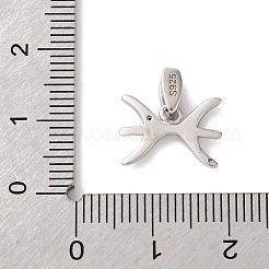 925 Sterling Silver Micro Pave Clear Cubic Zirconia Pendants&nbsp;STER-H117-01P-12