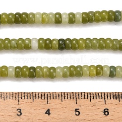 天然中国南部翡翠ビーズ連売り  ロンデル  4x2mm  穴：0.9mm  約160~162個/連  14.96~15.16インチ（38~38.5cm）&nbsp;G-Z110-B21-2x4mm