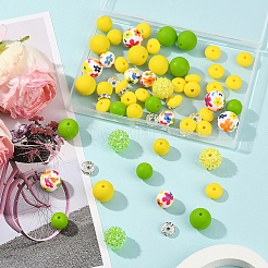 64Pcs Round & Rondelle Food Grade Eco-Friendly Silicone Beads&nbsp;SIL-SP0001-19C