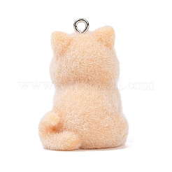 Animal Theme Flocky Opaque Resin Pendants&nbsp;RESI-H042-01P-03