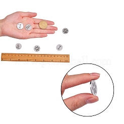 6個 3スタイル 304ステンレススチール ペットペンダント  レーザー切断  フラットラウンド  ステンレス鋼色  20mm  2個/スタイル&nbsp;FIND-SZ0001-007P