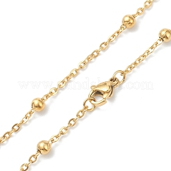 PVD Vacuum Plating 304 Stainless Steel Cable Chain Necklaces&nbsp;NJEW-I248-16G