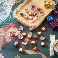 28Pcs 4 Styles Christmas Theme Handmade Porcelain Beads&nbsp;PORC-TA0001-38