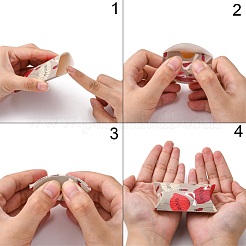 紙枕ギフトボックス  包装箱  パーティーの好意甘いキャンディーボックス  花柄  カラフル  9.9x5.5x0.1cm  完成品：8x5.5x2cm&nbsp;CON-J002-S-10B