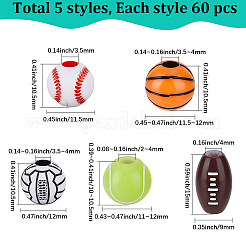 300Pcs 5 Styles Craft Style Acrylic Beads&nbsp;MACR-PA0001-67