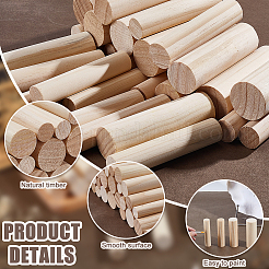 28個 4スタイルの木製丸棒  DIYクラフト用品  アンティークホワイト  99~100x20~35mm&nbsp;WOOD-GA0002-12